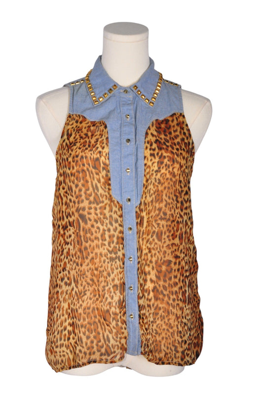 GUESS Women Button Down Tops Regular fit in Brown - S - Velora