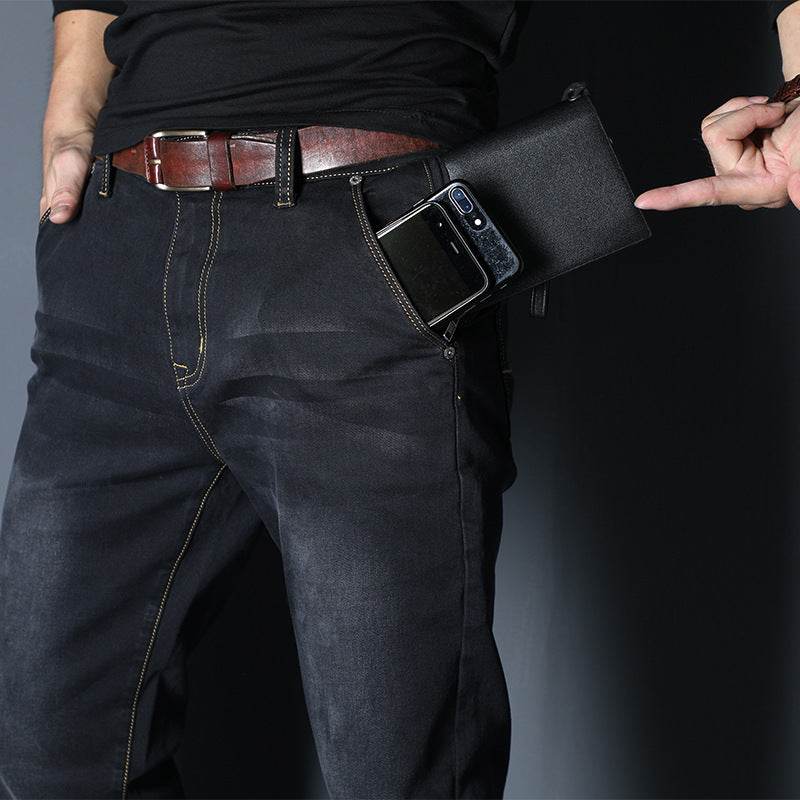 Men's denim jeans straight fitted pants - Velora