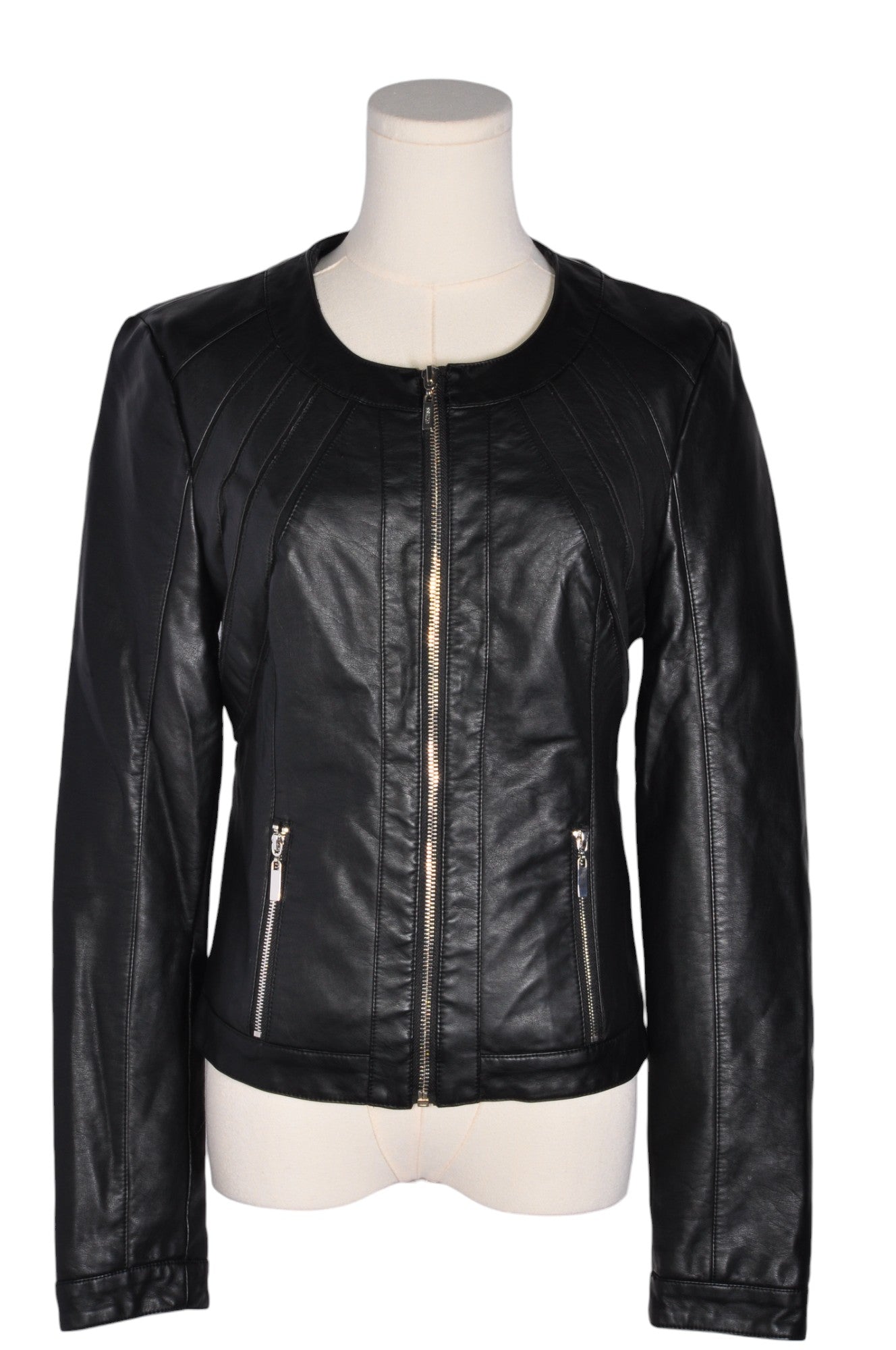 GUESS Women Leather Jackets Regular fit in Black - S - Velora