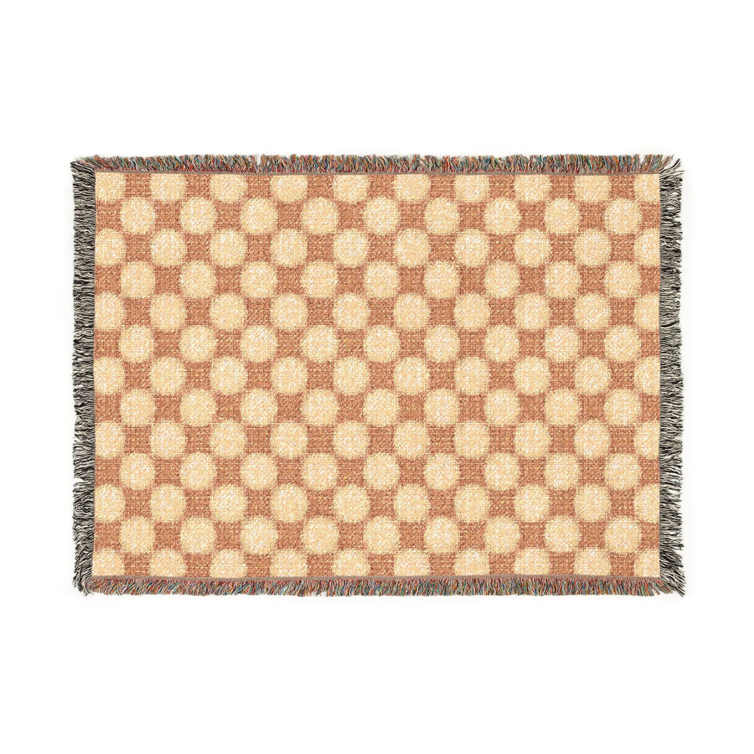 Geometric Checkered Woven Throw Blanket