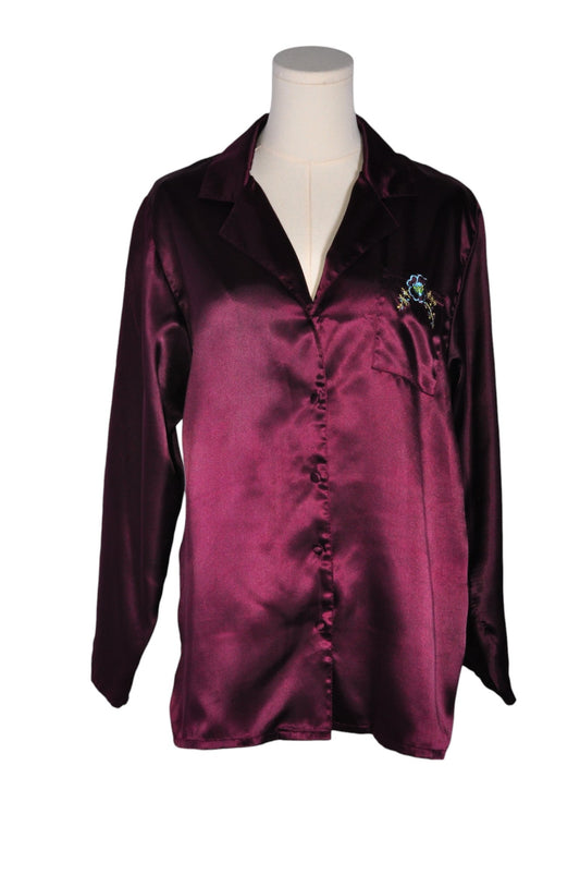 LA VIE EN ROSE Women Button Down Tops Regular fit in Purple - L - Velora