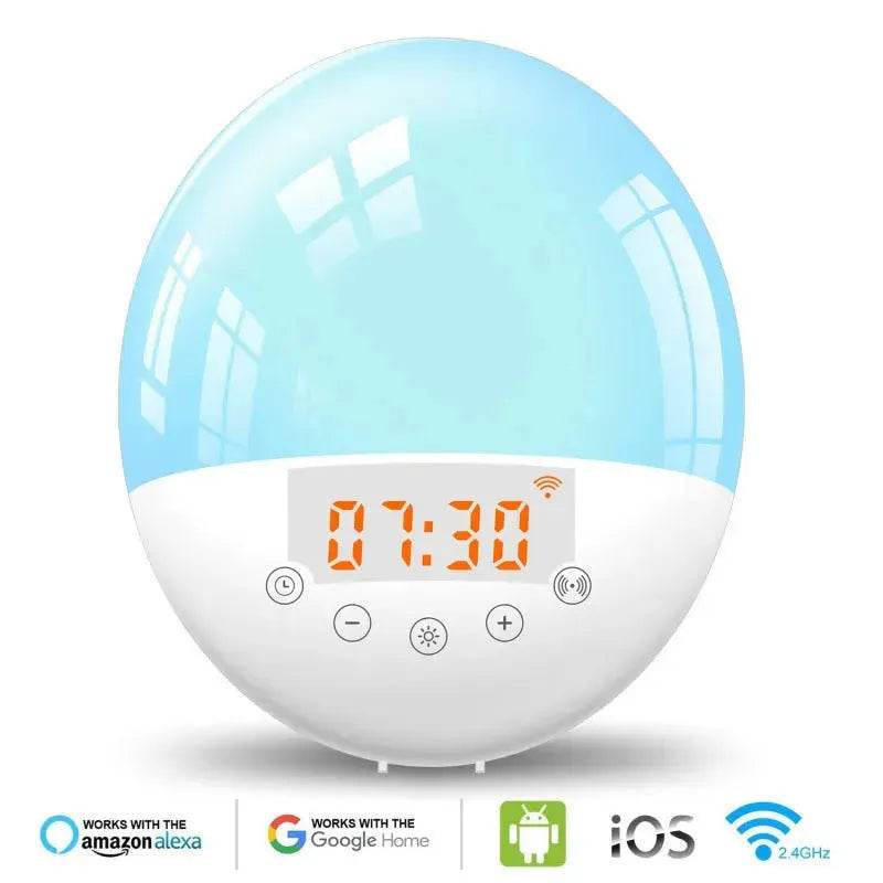Wifi voice control smart wake-up light alarm clock