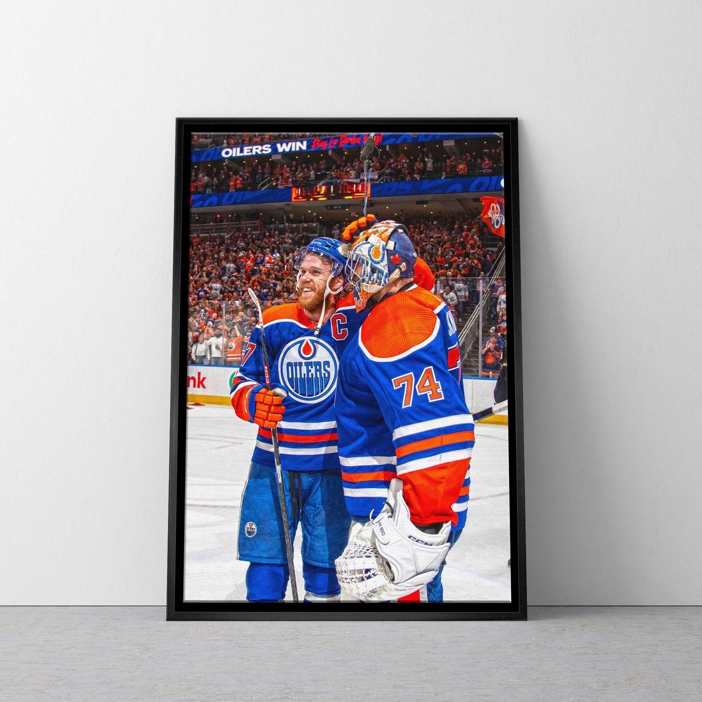 Connor McDavid 20x29 Framed Canvas Oilers With Skinner-V Frameworth Sports Marketing
