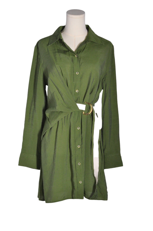 ZARA Women Shirt Dresses Regular fit in Green - L - Velora