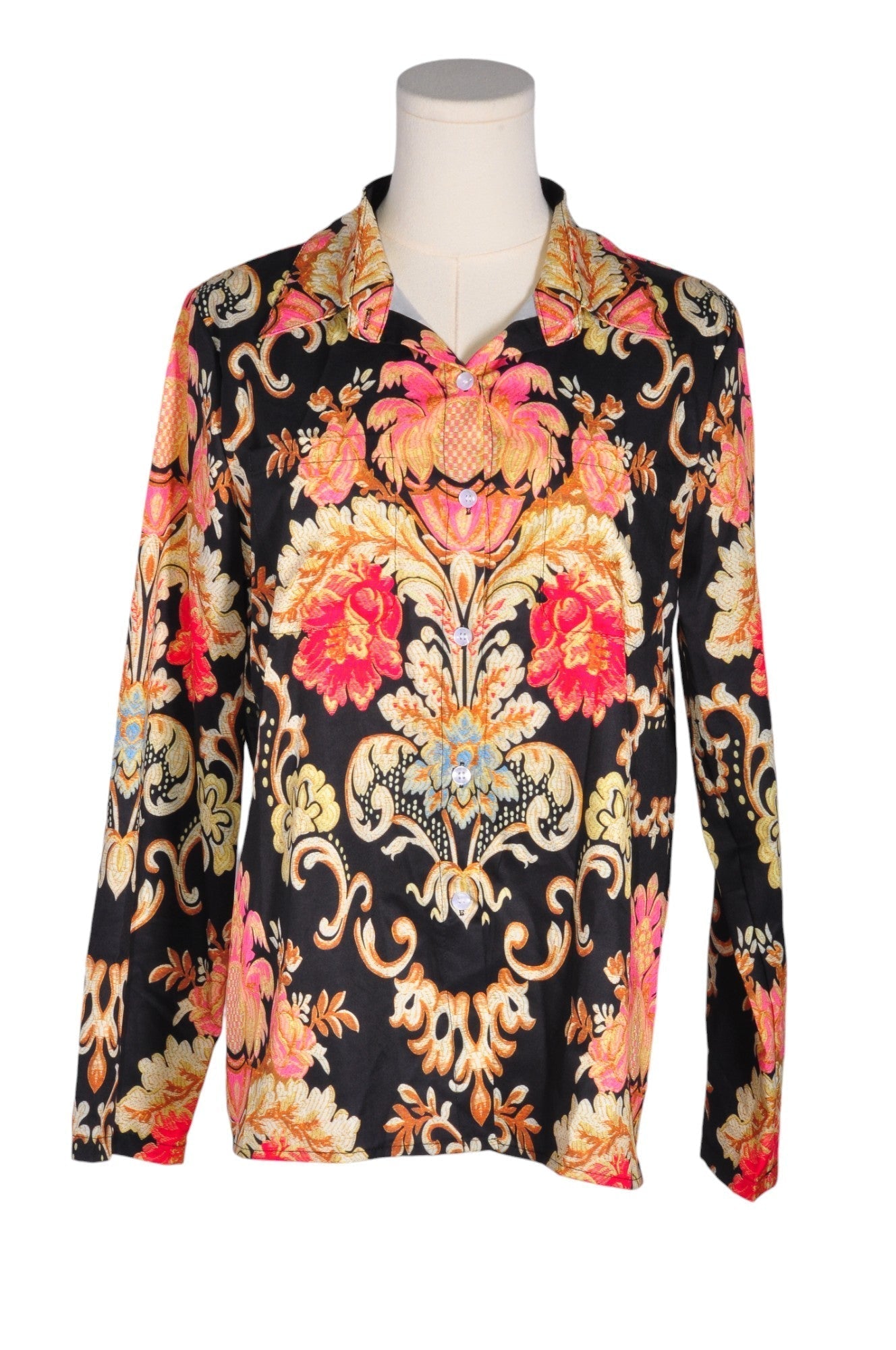 UNBRANDED Women Button Down Tops Regular fit in Pink - M - Velora