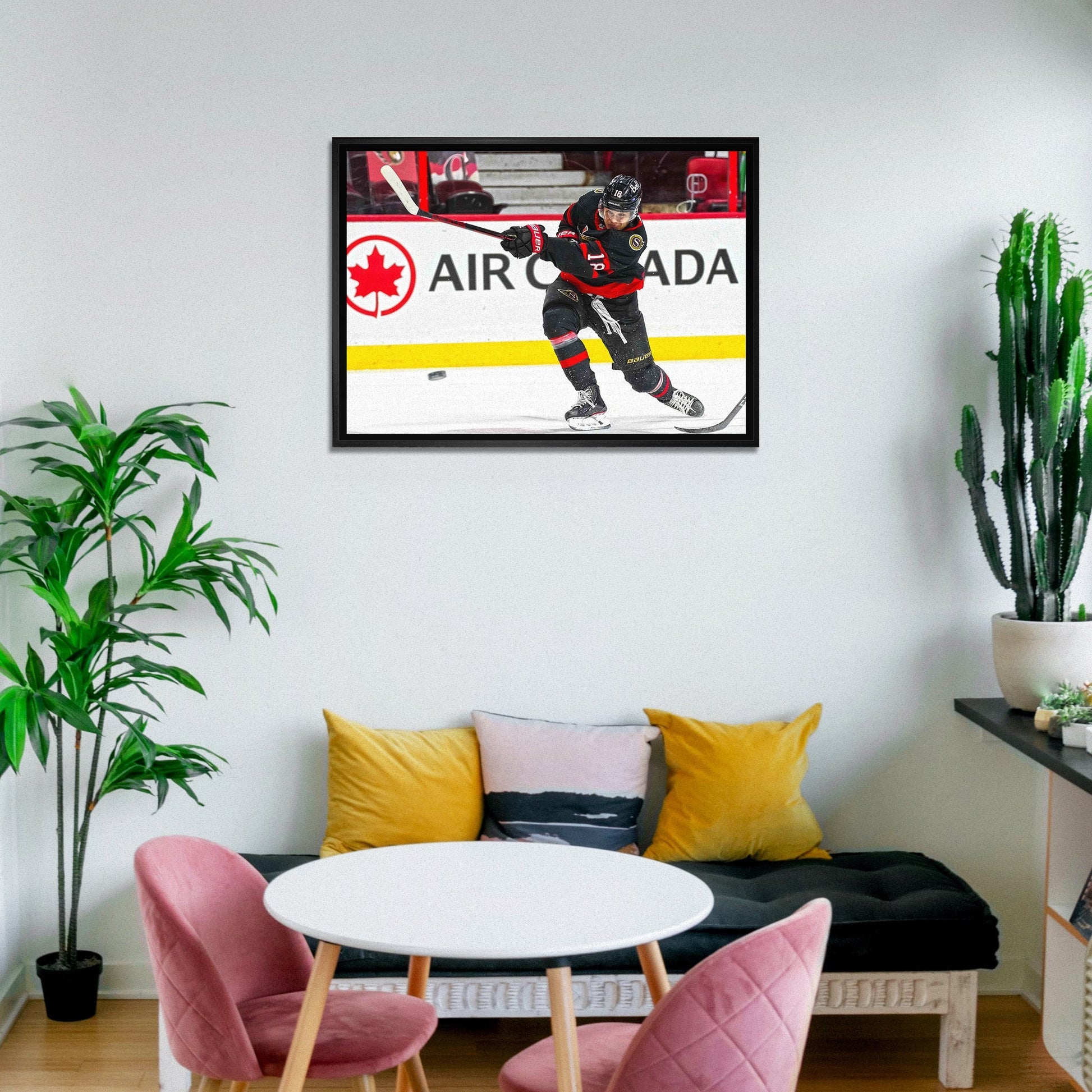 Tim Stutzle Ottawa Senators Framed 20x29 Shooting Canvas Frameworth Sports Marketing