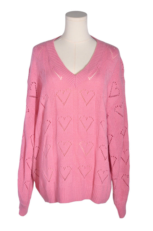 UNBRANDED Women Knit Tops Regular fit in Pink - XL - Velora