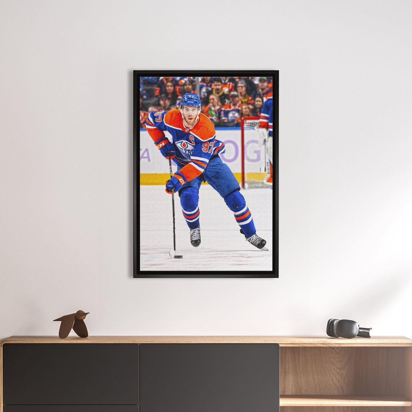 Connor McDavid Framed 20x29 Canvas Oilers Action-V Frameworth Sports Marketing