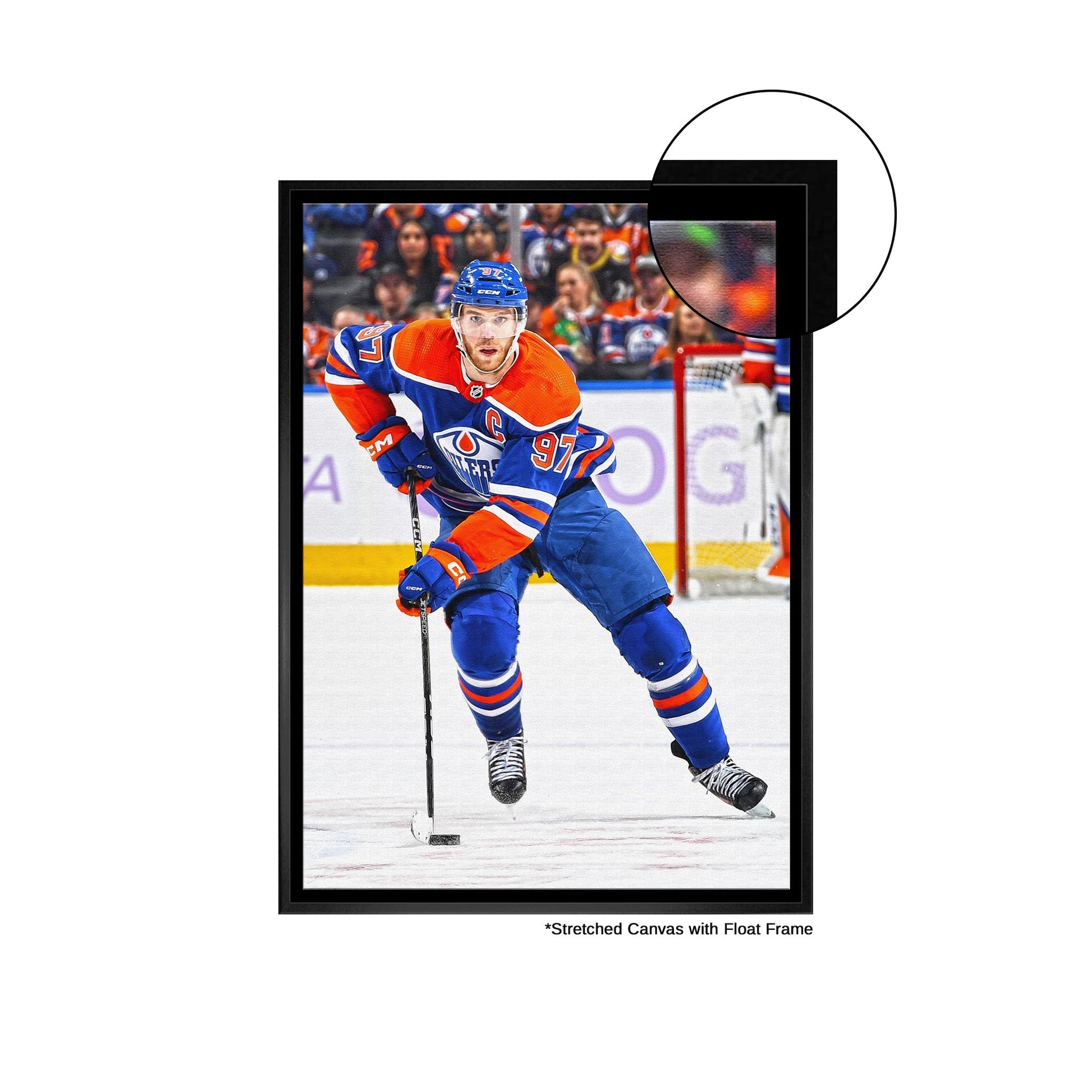 Connor McDavid Framed 20x29 Canvas Oilers Action-V Frameworth Sports Marketing