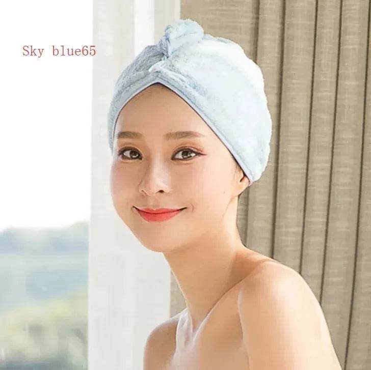 Women's Microfiber Hair Dryer Cap Absorbent Hair Towel. - Velora