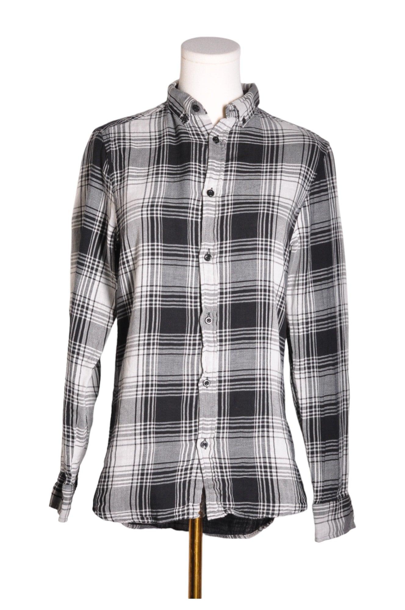 H&M Men Button Down Tops Regular fit in Blue - XS - Velora