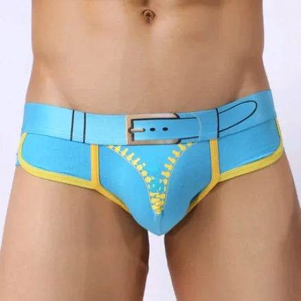 Men's Underwear Cotton Print U Convex  Antibacterial Brief Trunk Panties