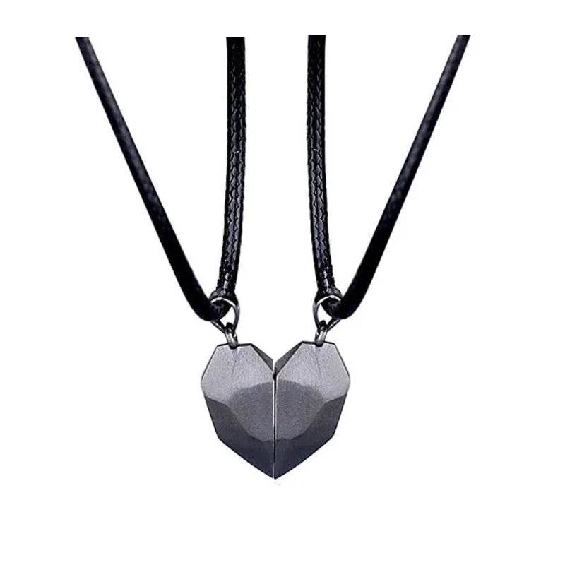 Creative Magnet Necklace Love Heart Broken Men And Women - Velora