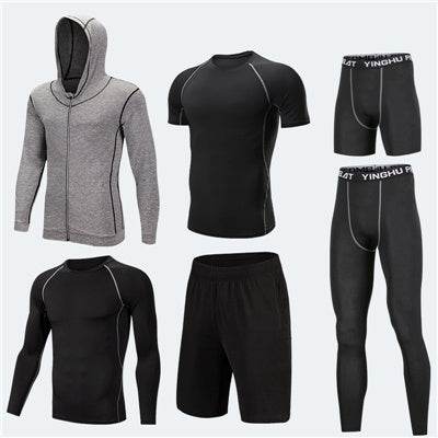 Compression Sport Fitness Workout Gym Outfit 7pcs set for men - Velora