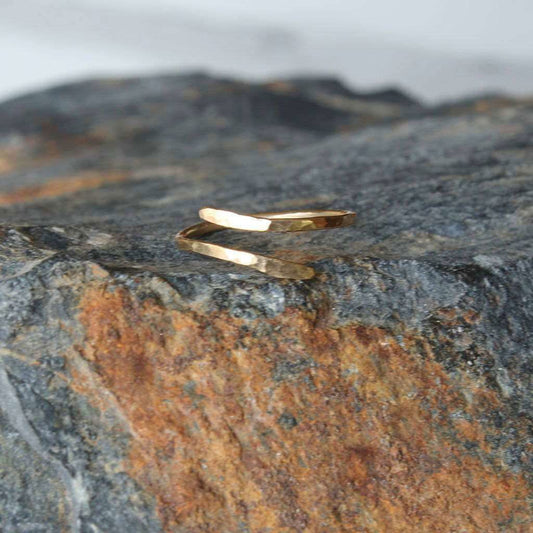 14K Gold Fill Hammered Ring - WRAPPED - Velora Luxury Fashion