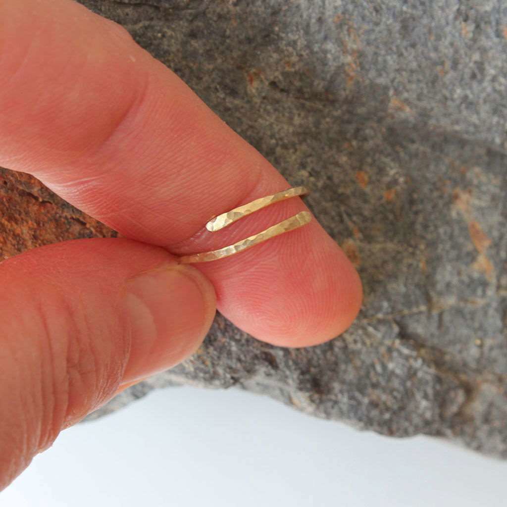 14K Gold Fill Hammered Ring - WRAPPED - Velora Luxury Fashion