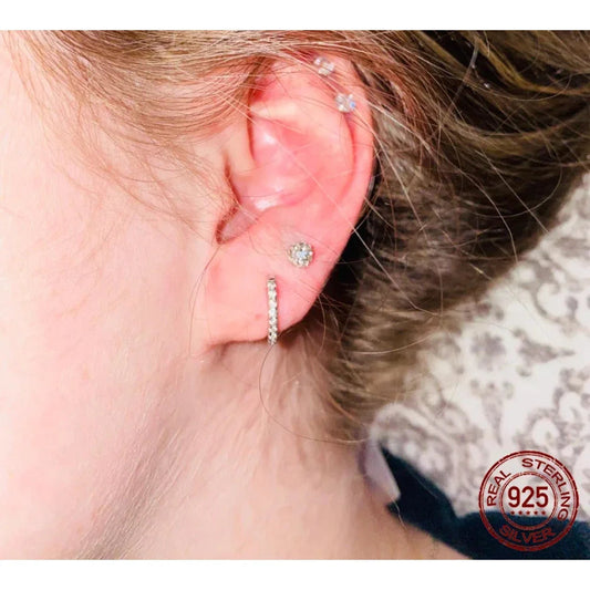 14K Gold Plated 925 Sterling Silver Cubic Zirconia Cuff Earrings - Trendy and Chic - Velora