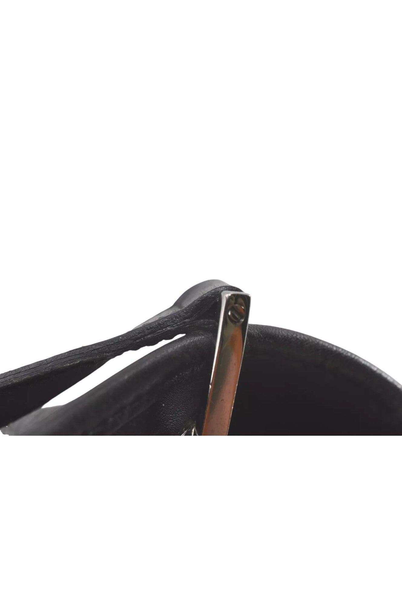 GUCCI Vintage Shoulder Tote Bag GG Canvas Leather 31244 Black 7900K - Velora