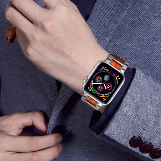 Creative Stainless Steel Sandalwood Watch Strap - Velora