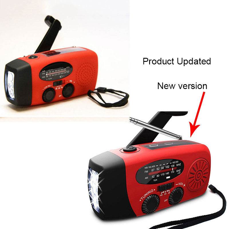 Solar Hand Crank USB charging radio flashlight - Velora