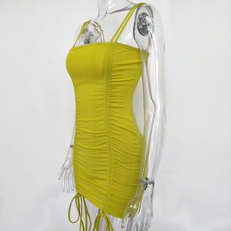 Articat Spaghetti Strap Sexy Backless Women Summer Dress Strapless Bodycon Bandage Party Dresses Vestidos Club Mini Dress - Velora