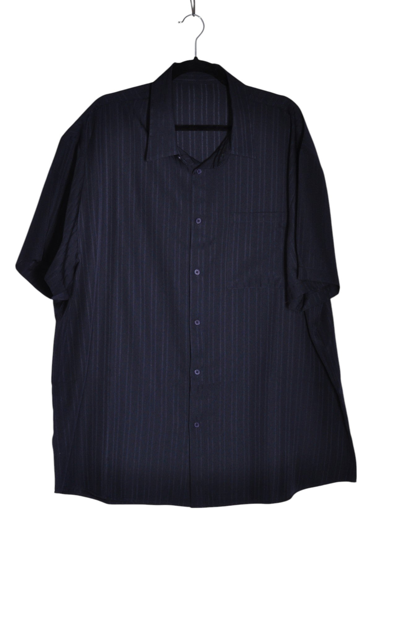 UNBRANDED Men Button Down Tops Regular fit in Black - 3XL - Velora