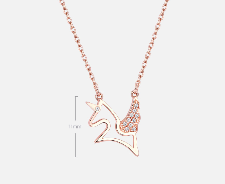 Swarovski Unicorn Necklace in Rose Gold for Women