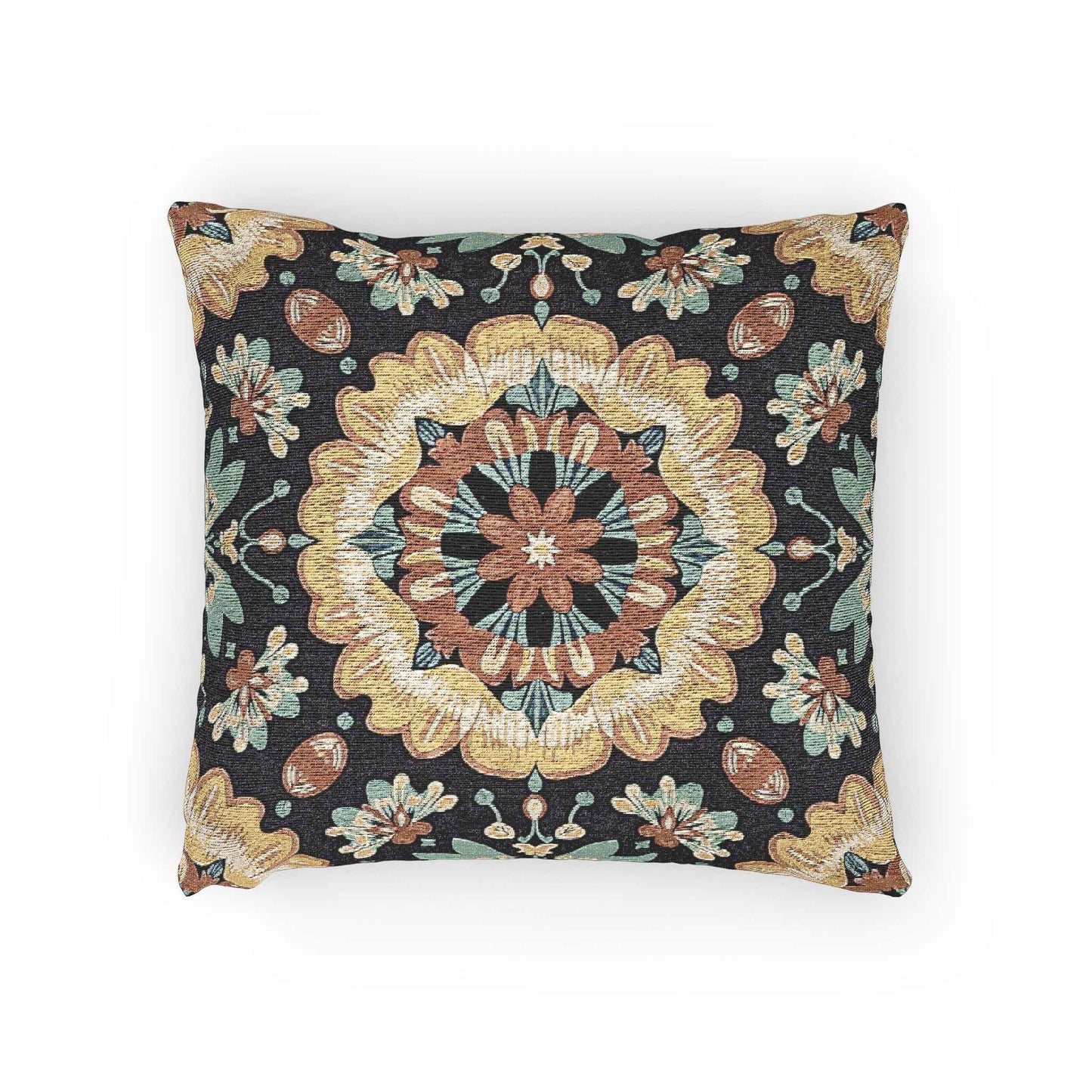 Boho Mandala Woven Pillow | Kilim Mosaic Pillow Cover