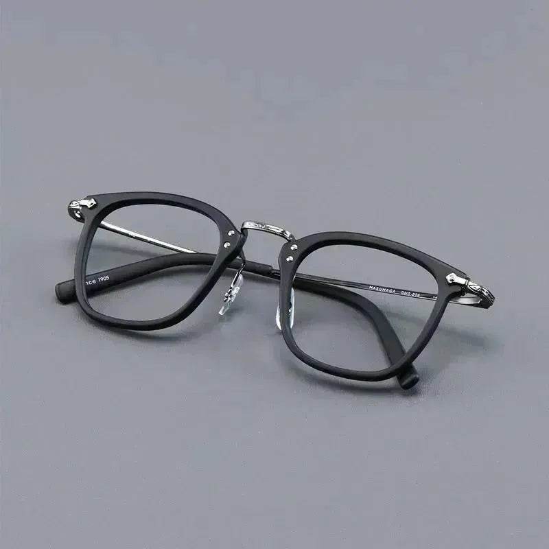 Pure Titanium Vintage Rectangle Crystal Transparent Myopia Glasses Reading Unisex Spectacle Frame Designer Eyeglasses GMS806 Eyewear - Velora