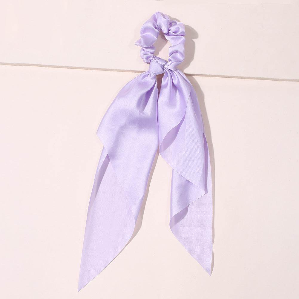 Cute Hair Silk Bow Scrunchie Vintage Satin Scarf Scrunchie - Velora