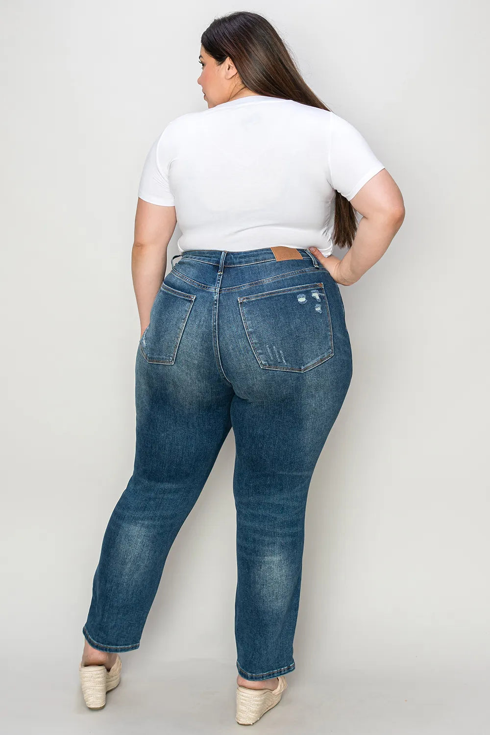 Judy Blue Full Size Tummy Control High Waist Slim Jeans - Velora