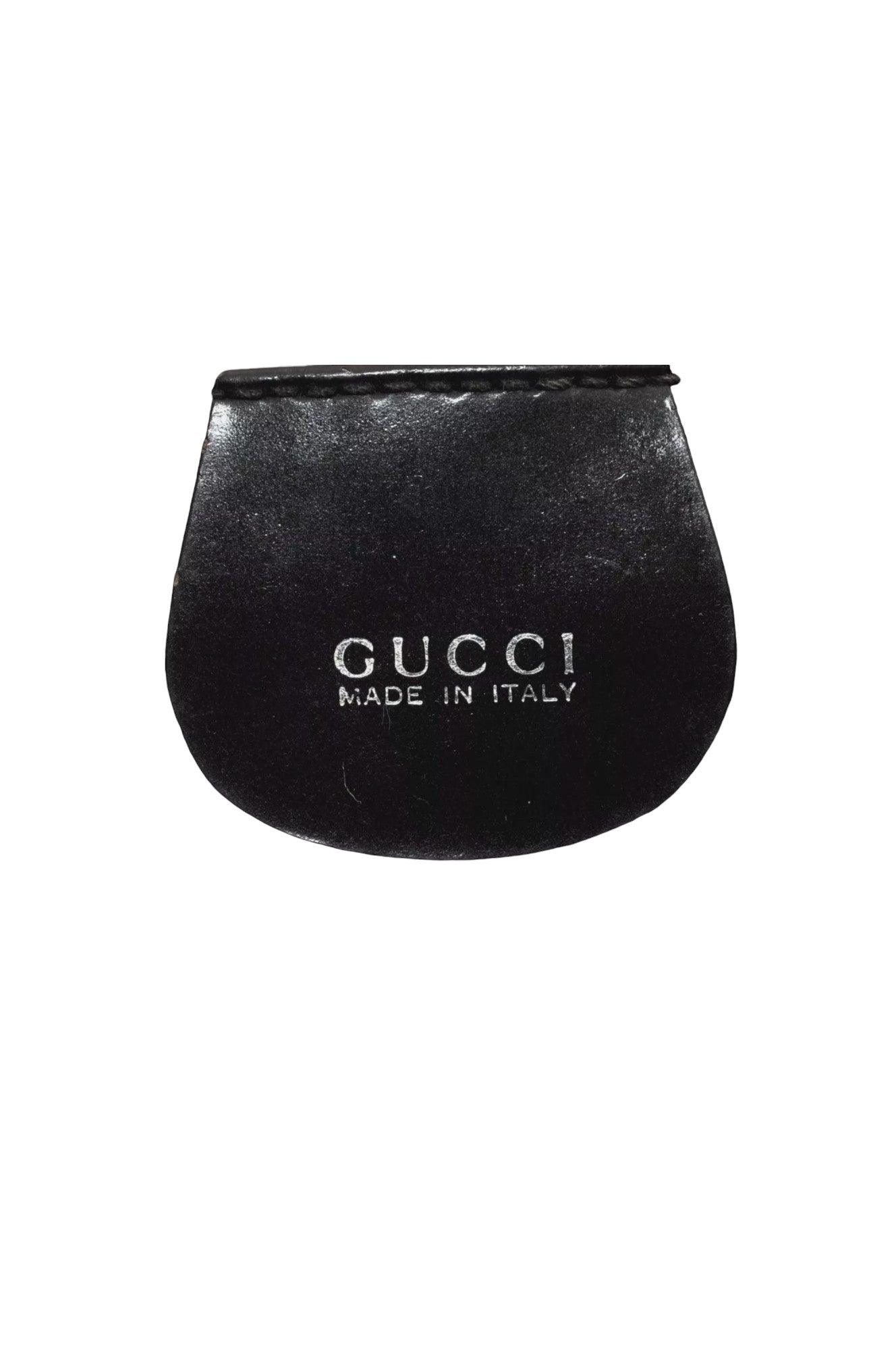 GUCCI Vintage Bamboo Shoulder Tote Bag Nylon Leather Black 7752K - Velora