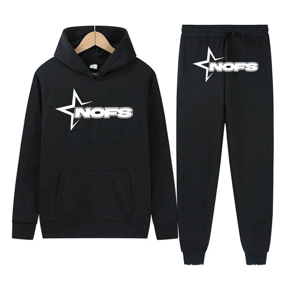 2 pcs Gothic Punk Rock Streetwear Hoodie Outfit set Unisex - Velora
