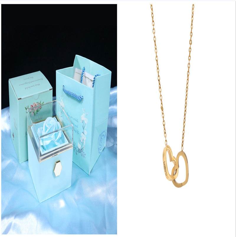 Rotating Soap Flower Rose Gift Box Creative Rotating Rose Jewelry Packaging Box Valentine's Day Gift For Women - Velora