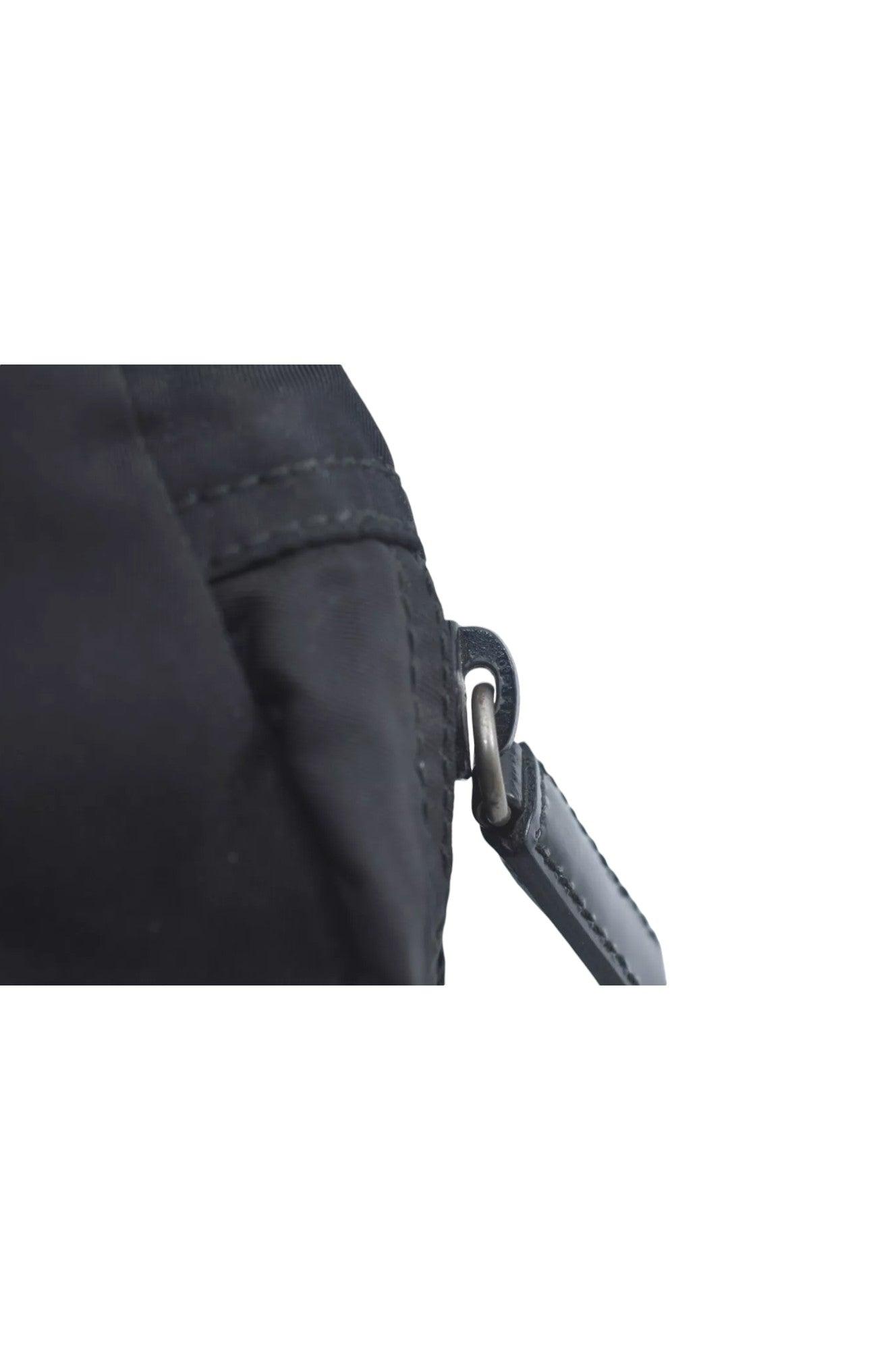 PRADA Nylon Leather Pouch Purse Black 3978K - Velora