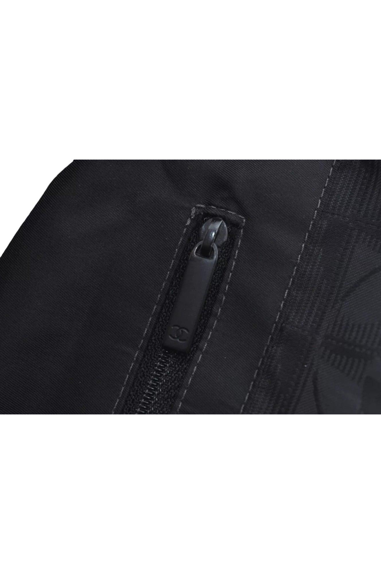 CHANEL New Travel Line Vintage Tote Bag Nylon Leather Black Junk 1911J - Velora