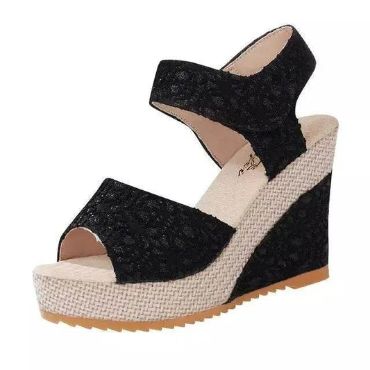 Platform High Wedge Sandals Plain Work sandals for women - Velora