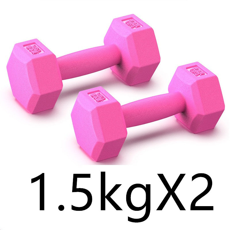 Hexagonal Rubber Dumbbell Set for Men & Women