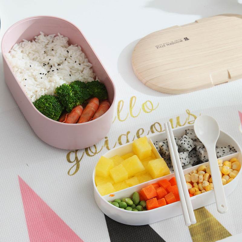 Portable Nordic Style Student Bento Lunch Box with Cutlery - Velora