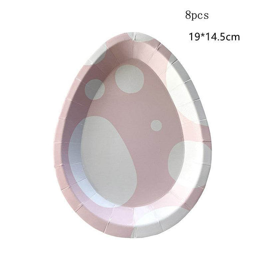 Easter Rabbit Paper Plate Eggs Bunny Paper Cup Plates Happy Easter Party Supplies Easter Gift - Velora