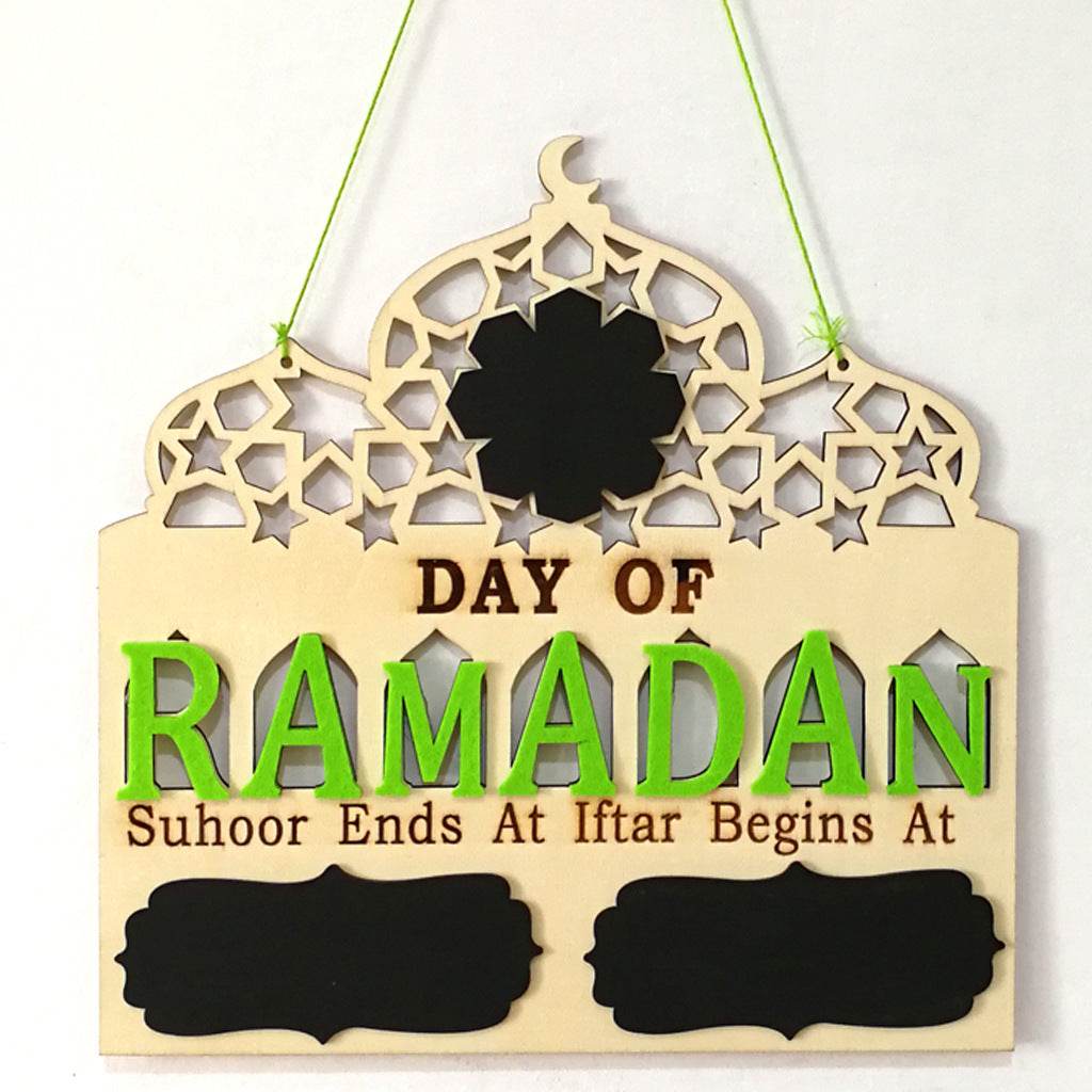Eid Mubarak Home Decoration Wooden Calendar Listing Ramadan Decor Plaques - Velora