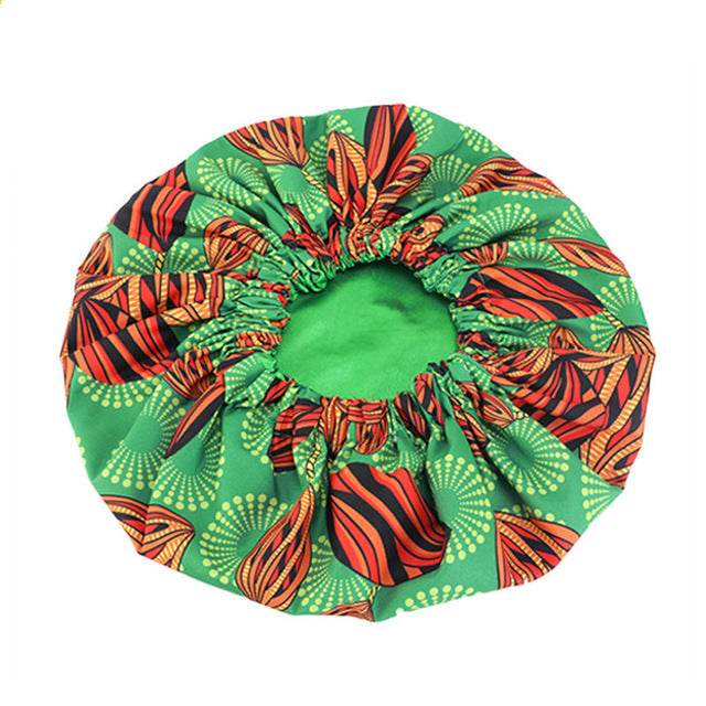 Pattern Satin Linned Bounce Hair Bonnet - Velora