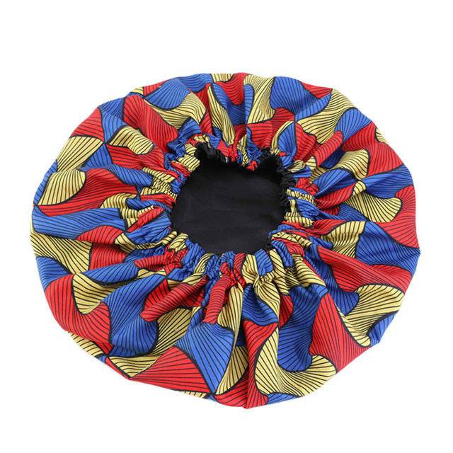 Pattern Satin Linned Bounce Hair Bonnet - Velora
