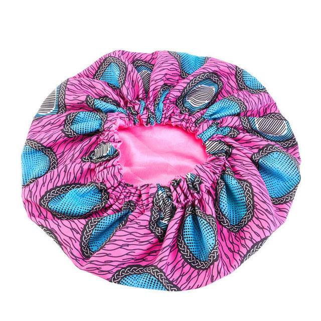 Pattern Satin Linned Bounce Hair Bonnet - Velora