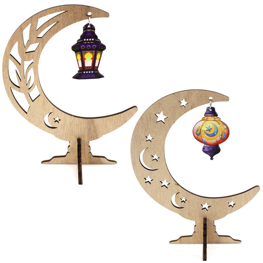 Ramadan Festival Kulbang Moon Painted Lantern Table Decoration Crafts Ornaments - Velora