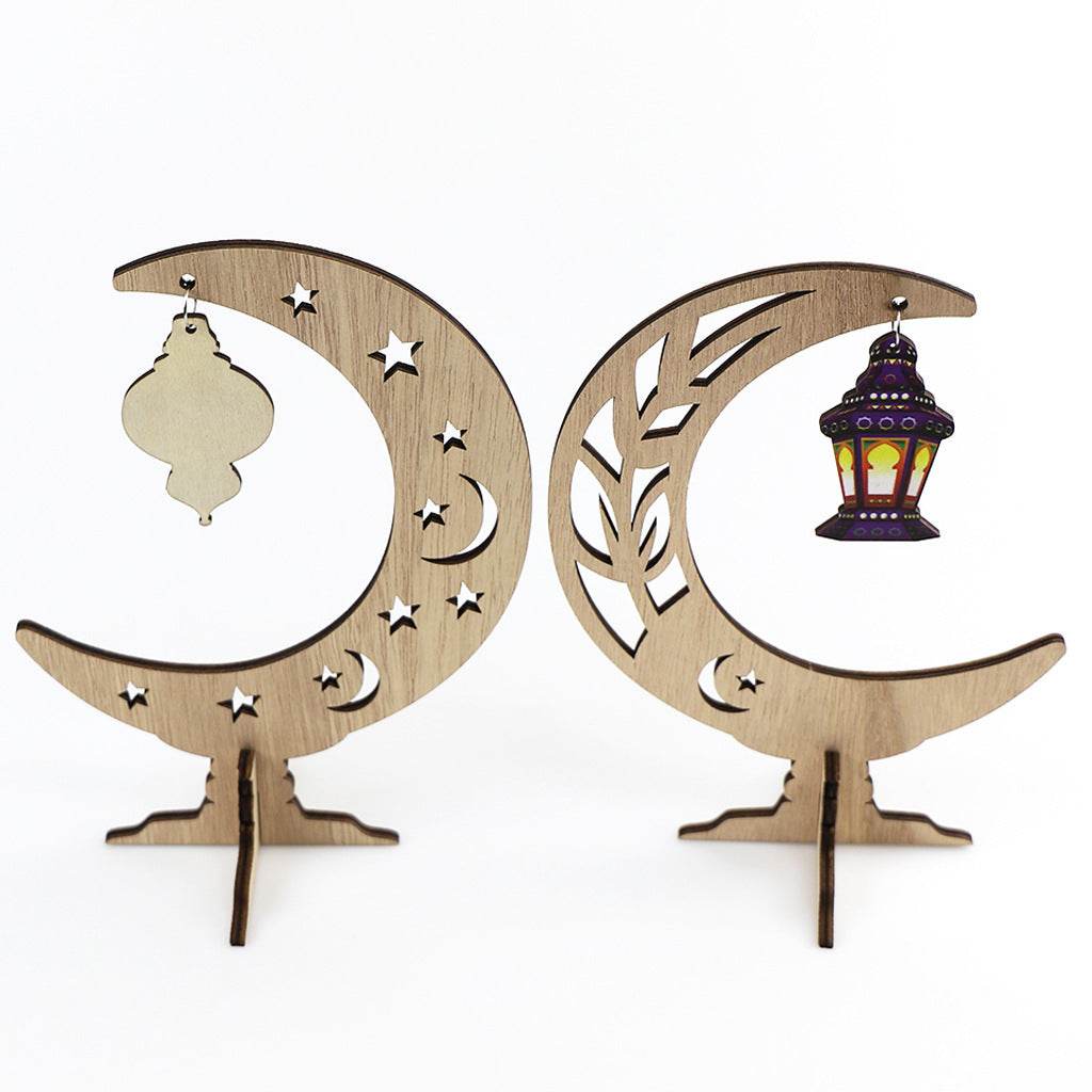 Ramadan Festival Kulbang Moon Painted Lantern Table Decoration Crafts Ornaments - Velora