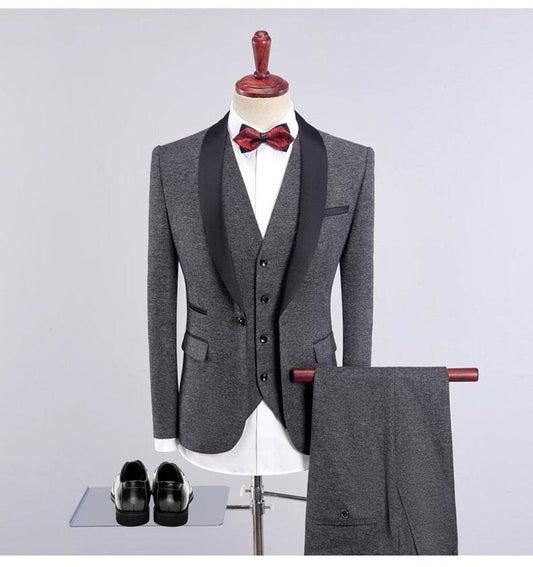Slim Groom Wedding Reception Formal Dress - Velora