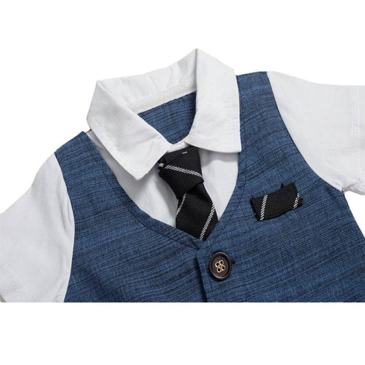Summer New Baby Boy Jumpsuit Boys Gentleman Baby Children's Clothing - Velora