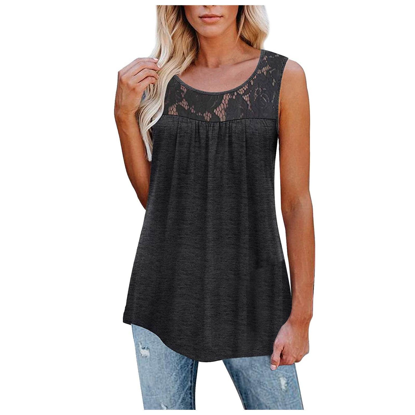 Casual Plus Size 5XL Lace Tops Summer loose top - Velora