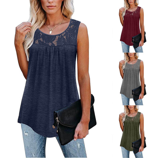 Casual Plus Size 5XL Lace Tops Summer loose top - Velora